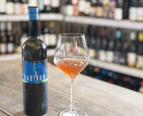 Buon Vino Retail Wine Bottle and Glass